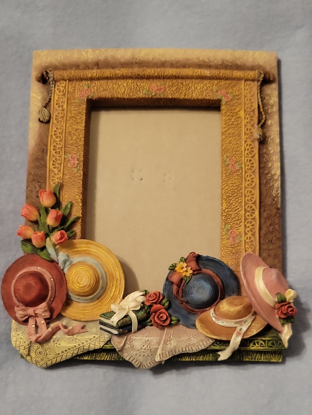 Decorative Yellow Floral Hat Frame - Cottagegore Home Accessory